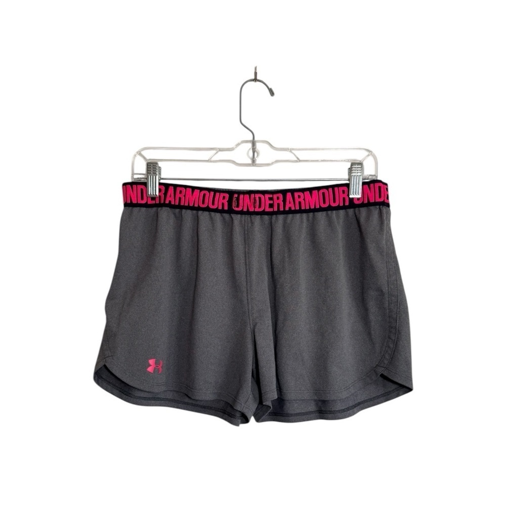 Under Armour Tech Play Up 3” Shorts Gray Loose Heatgear Athletic Medium Women’s